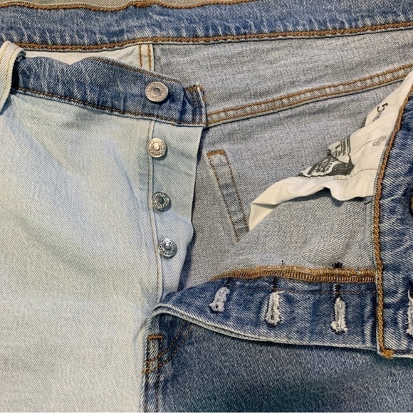 LEVI’S - 501 High Waisted Button Fly Multicolor Jean Shorts - Picture 6 of 8